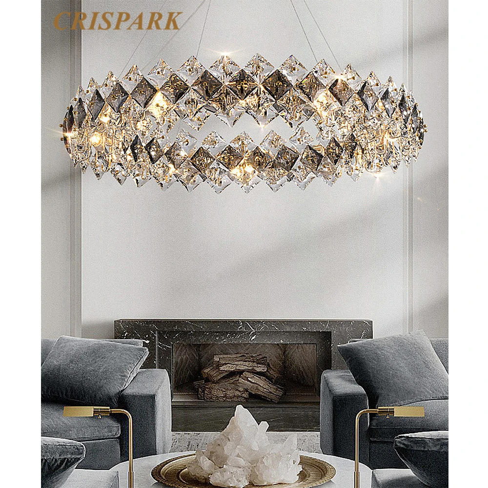 Modern Crystal Chandelier Light LED Luxury Smoky Cristal Chandelier for Living Room Bedroom Hanging Light Fixture Villa Ceiling
Modern Crystal Chandelier Light LED Luxury Smoky Cristal Chandelier for Living Room Bedroom Hanging Light Fixture Villa Ceiling