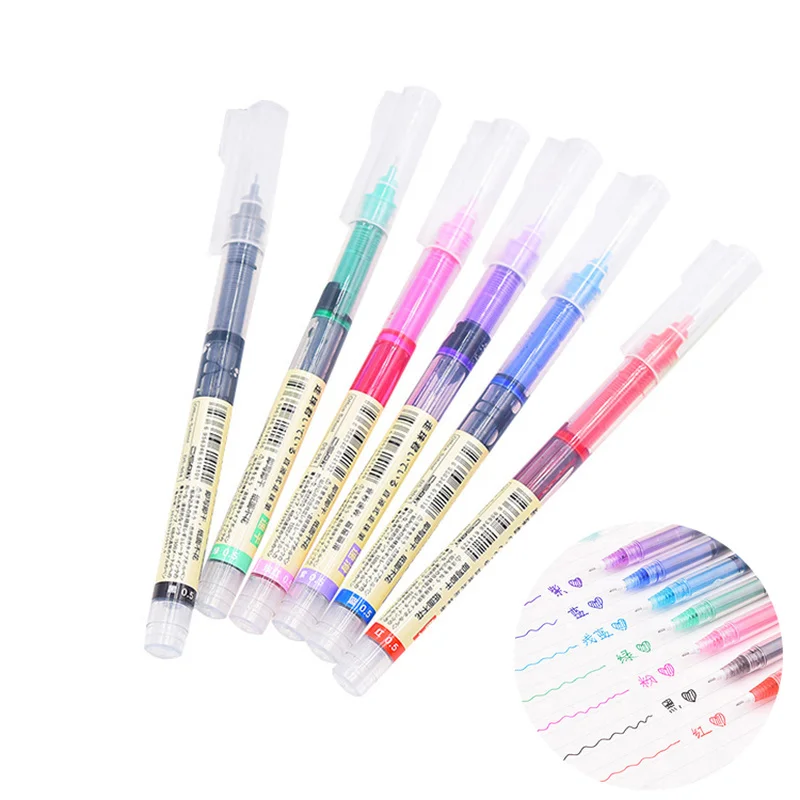 7 Colors Straight Liquid Gel Pen Creative Large Capacity 0.5mm Color Ink Ball Pen for Art Marker Pens School Office Supplies
7 Colors Straight Liquid Gel Pen Creative Large Capacity 0.5mm Color Ink Ball Pen for Art Marker Pens School Office Supplies