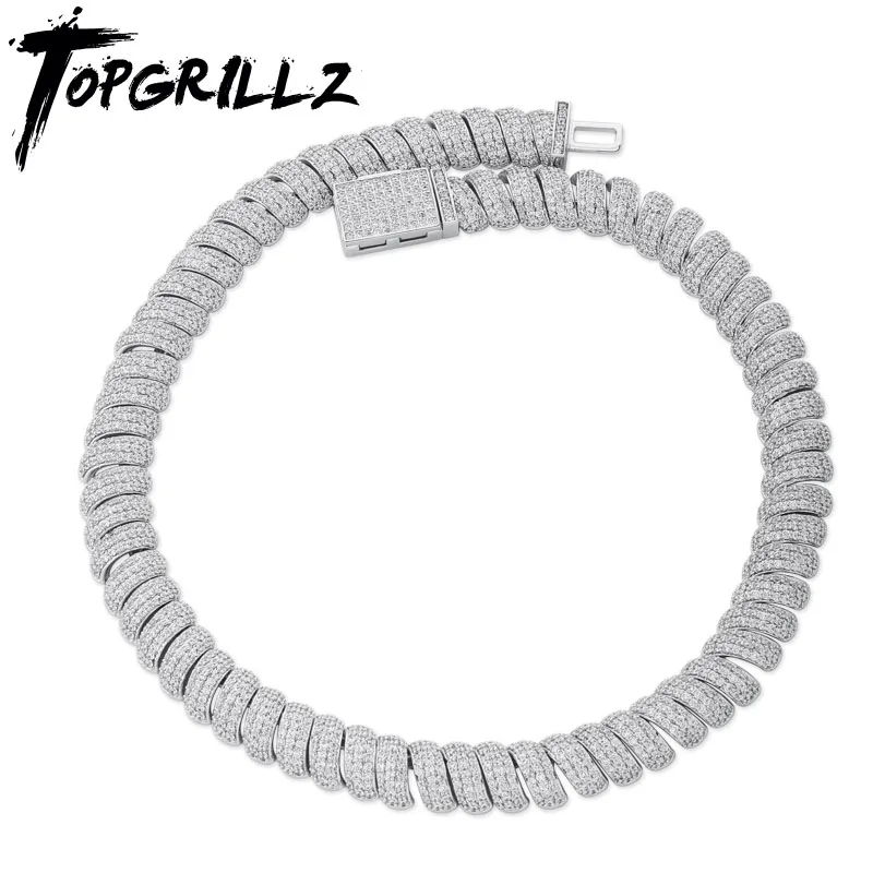 Мужское ожерелье TOPGRILLZ из кубинской цепи с фианитом 14 мм|Ожерелье-ошейник| |