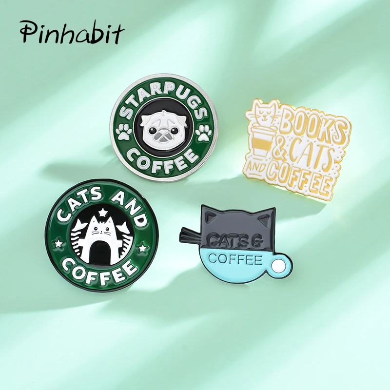 4pcs Cat & Dog Cafe Enamel Pin Set Cats Coffee Cup Pug Puppy Books Lapel Pins For Clothes Brooch Animal Jewelry Gift For Friends
4pcs Cat & Dog Cafe Enamel Pin Set Cats Coffee Cup Pug Puppy Books Lapel Pins For Clothes Brooch Animal Jewelry Gift For Friends