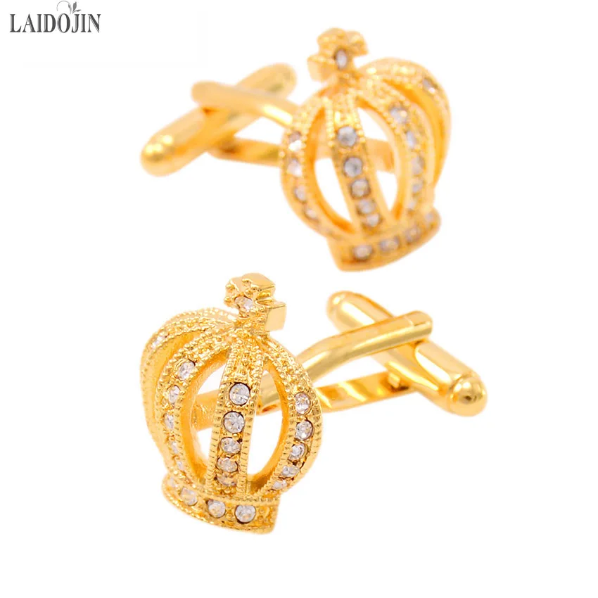 LAIDOJIN Luxury Crystal Crown Cufflinks for Mens Gift Shirt Cuff button High Quality Gold Cuff links Men Accessories Abotoaduras
LAIDOJIN Luxury Crystal Crown Cufflinks for Mens Gift Shirt Cuff button High Quality Gold Cuff links Men Accessories Abotoaduras