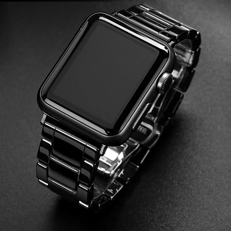 Фото Ремешок керамический для Apple Watch SE Band Series 6 браслет iWatch 5 4 3 42 мм 38 44 40 | Наручные часы
