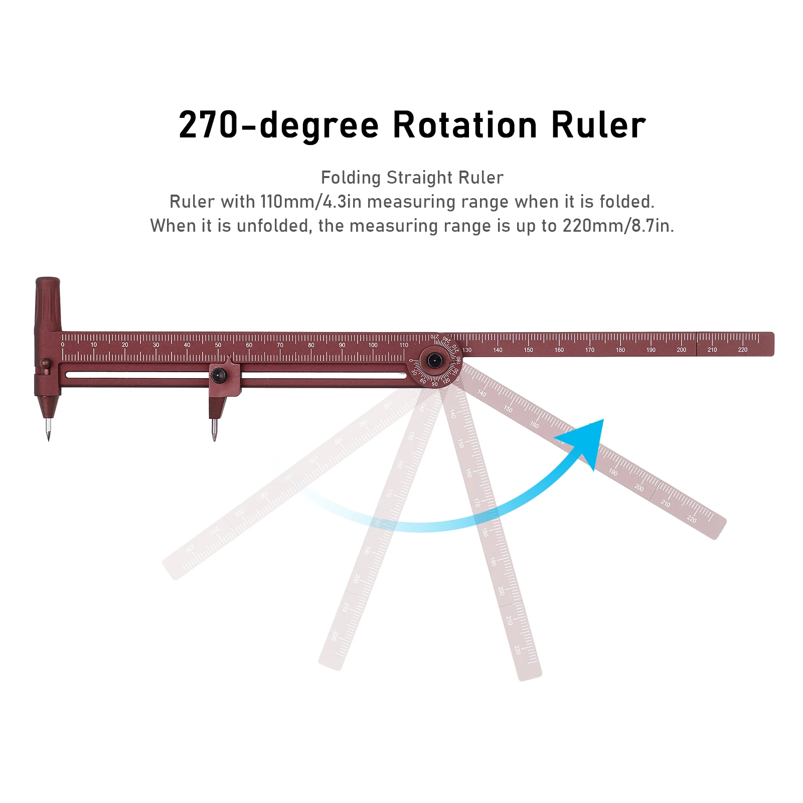 5-in-1 Angle Ruler Compasses Angle Gauge Straight Ruler Protractor Set Square Paper Cutter with Pencil & Eraser for Woodworking
5-in-1 Angle Ruler Compasses Angle Gauge Straight Ruler Protractor Set Square Paper Cutter with Pencil & Eraser for Woodworking