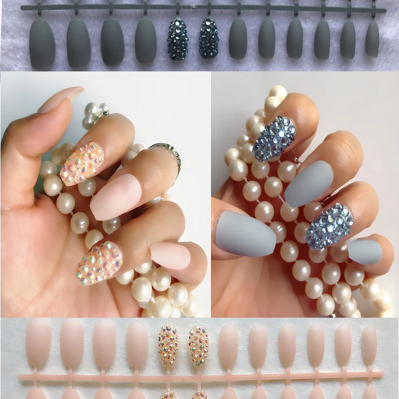 Пользовательские 24 великолепные Стразы Декоративные накладные ногти