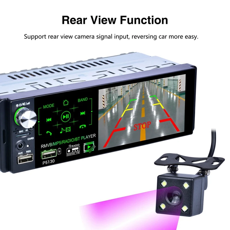 P5130 Car Radio MP5 Player 1 Din Autoradio 4.1 Inch Touchscreen Car Stereo Player Bluetooth RDS
P5130 Car Radio MP5 Player 1 Din Autoradio 4.1 Inch Touchscreen Car Stereo Player Bluetooth RDS
