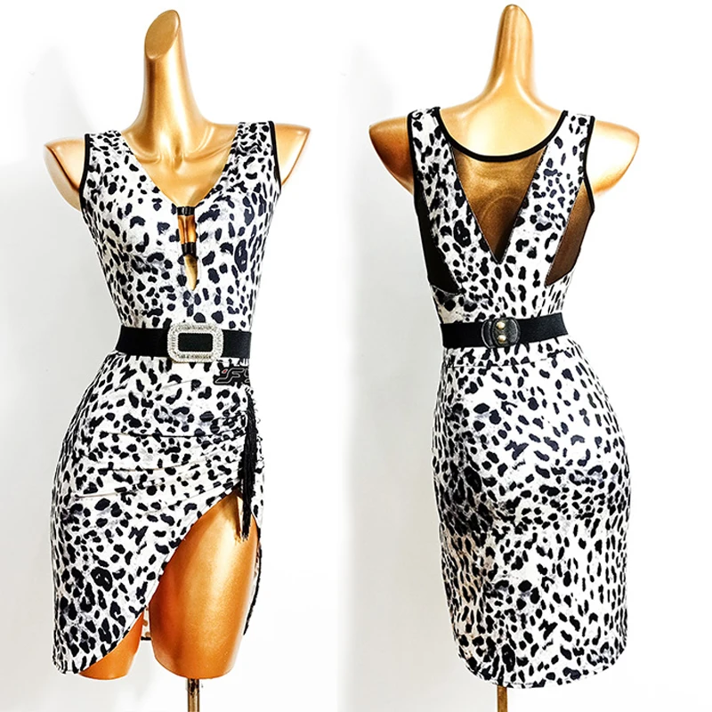 Sexy Slit Latin Dance Dress Leopard Fringe Dresses Ladies Competition Costume Women Tango Latin Practice Clothes Wear VDB2256
Sexy Slit Latin Dance Dress Leopard Fringe Dresses Ladies Competition Costume Women Tango Latin Practice Clothes Wear VDB2256