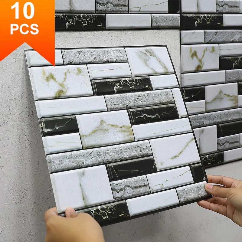10 шт., 3D-наклейки на стену с имитацией мрамора и кирпича, 30 х30 см
10 шт., 3D-наклейки на стену с имитацией мрамора и кирпича, 30 х30 см