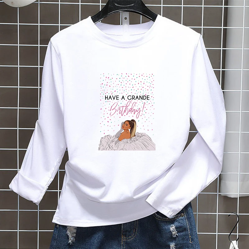 Коллекция 2021 года, футболка Pop Singer Ariana Grande, альбом опасных цветов, женские топы с принтом, Повседневная Хлопковая женская одежда с длинным ру...
Коллекция 2021 года, футболка Pop Singer Ariana Grande, альбом опасных цветов, женские топы с принтом, Повседневная Хлопковая женская одежда с длинным ру...