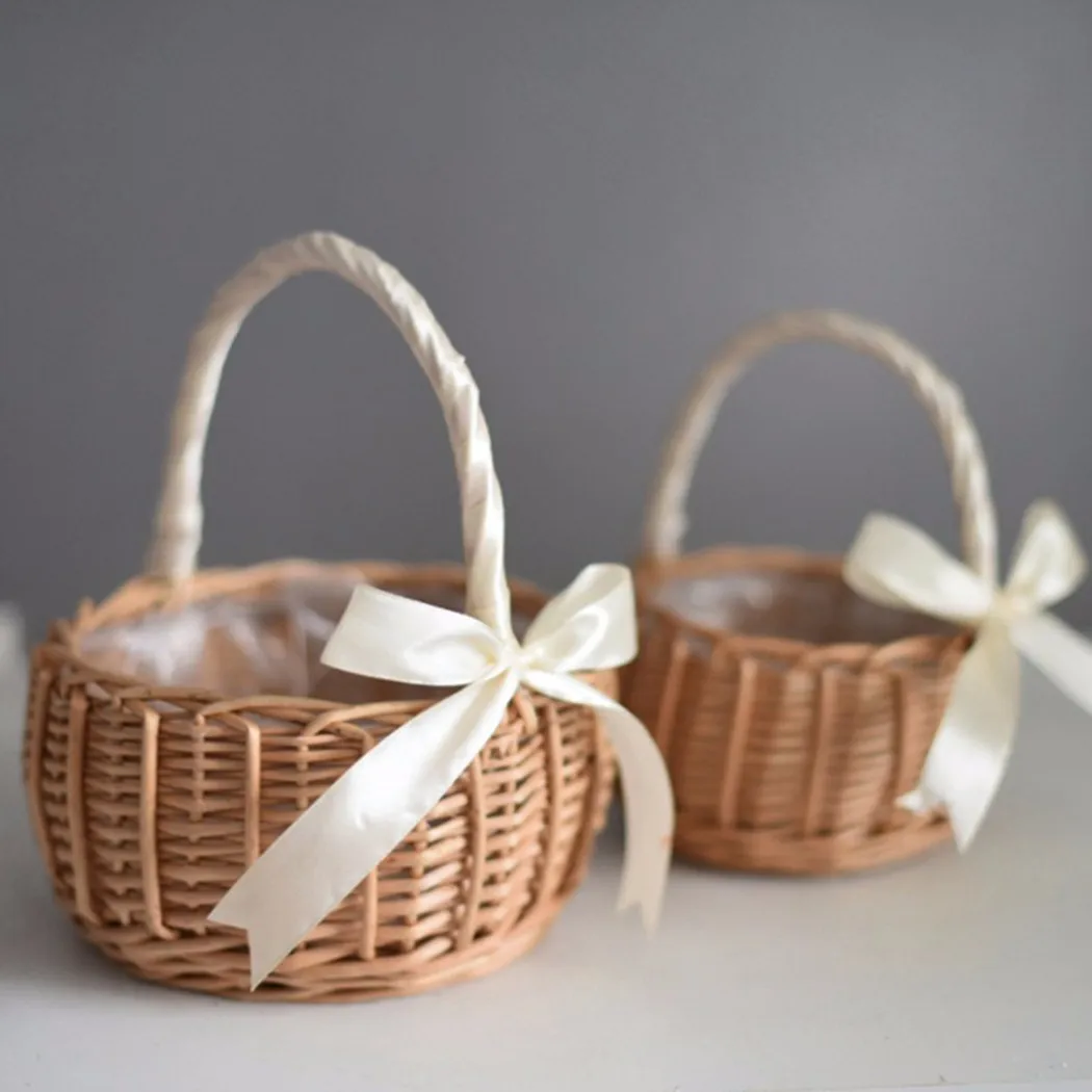 1Pc Woven Flower Basket Rattan Storage Basket Flower Hand Basket Portable Handmade Storage Basket With Handle
1Pc Woven Flower Basket Rattan Storage Basket Flower Hand Basket Portable Handmade Storage Basket With Handle