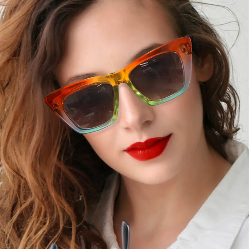 Colorful Gradient Model Fashion Square Sunglasses Women Traveling Cat Eye High Quality UV Protection Outdoor Driving Sun Glasses
Colorful Gradient Model Fashion Square Sunglasses Women Traveling Cat Eye High Quality UV Protection Outdoor Driving Sun Glasses