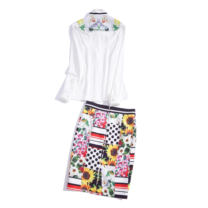 Fashion Designer New Women'S Sets Runway Elegant White Shirt Tops And Patchwork Print Skirt Office Casual Ladies Two-Piece Suit
Fashion Designer New Women'S Sets Runway Elegant White Shirt Tops And Patchwork Print Skirt Office Casual Ladies Two-Piece Suit