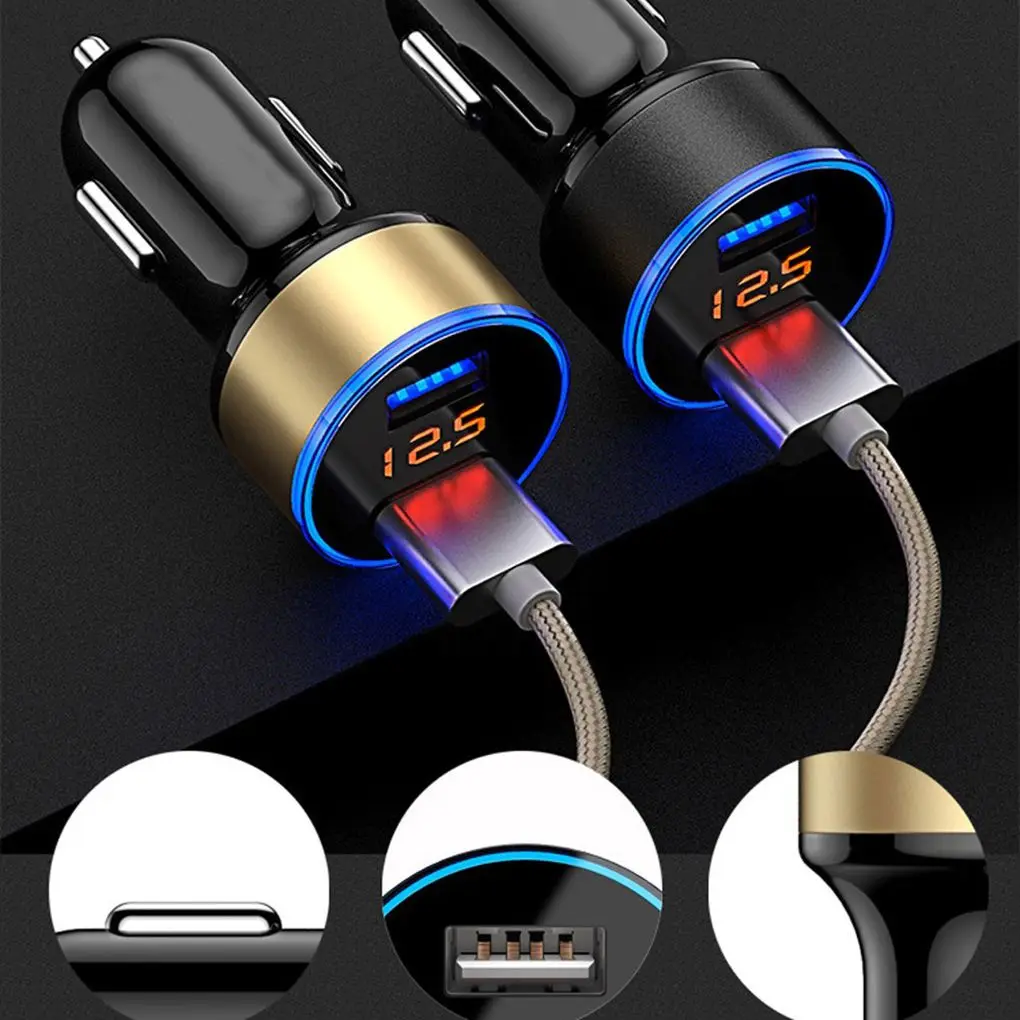 Car Charger 5V 3.1A Quick Charge Dual USB Port LED Display Cigarette Lighter Phone Adapter Aluminum alloy digital display car
Car Charger 5V 3.1A Quick Charge Dual USB Port LED Display Cigarette Lighter Phone Adapter Aluminum alloy digital display car
