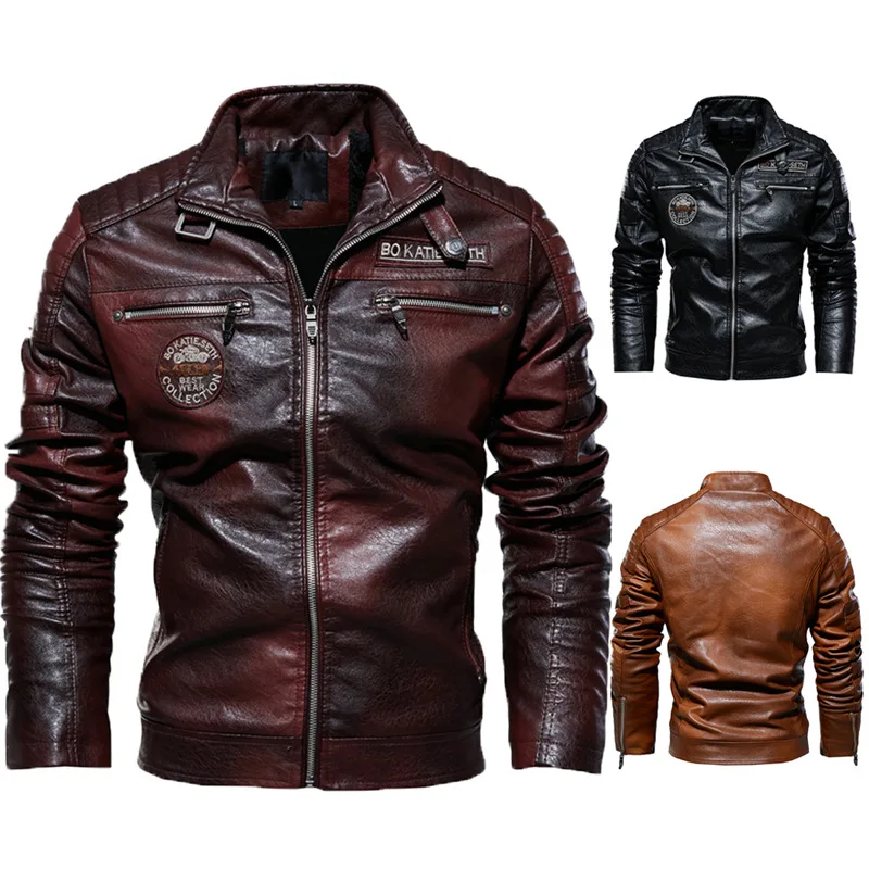 men's leather jacket 2020 new men's pu jacket European and American locomotive suits modern hard man plus velvet leather men 
men's leather jacket 2020 new men's pu jacket European and American locomotive suits modern hard man plus velvet leather men