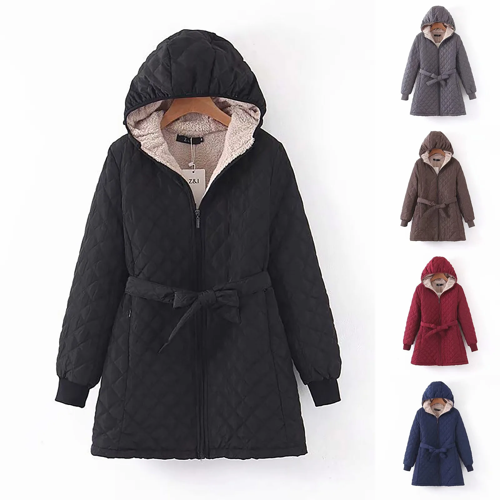 Fashion Womens Casual Solid Colors Hooded Long Sleeve Jacket Casual Cotton-padded Bandage Blet Coat Outwear Chaqueta Mujer#g3
Fashion Womens Casual Solid Colors Hooded Long Sleeve Jacket Casual Cotton-padded Bandage Blet Coat Outwear Chaqueta Mujer#g3