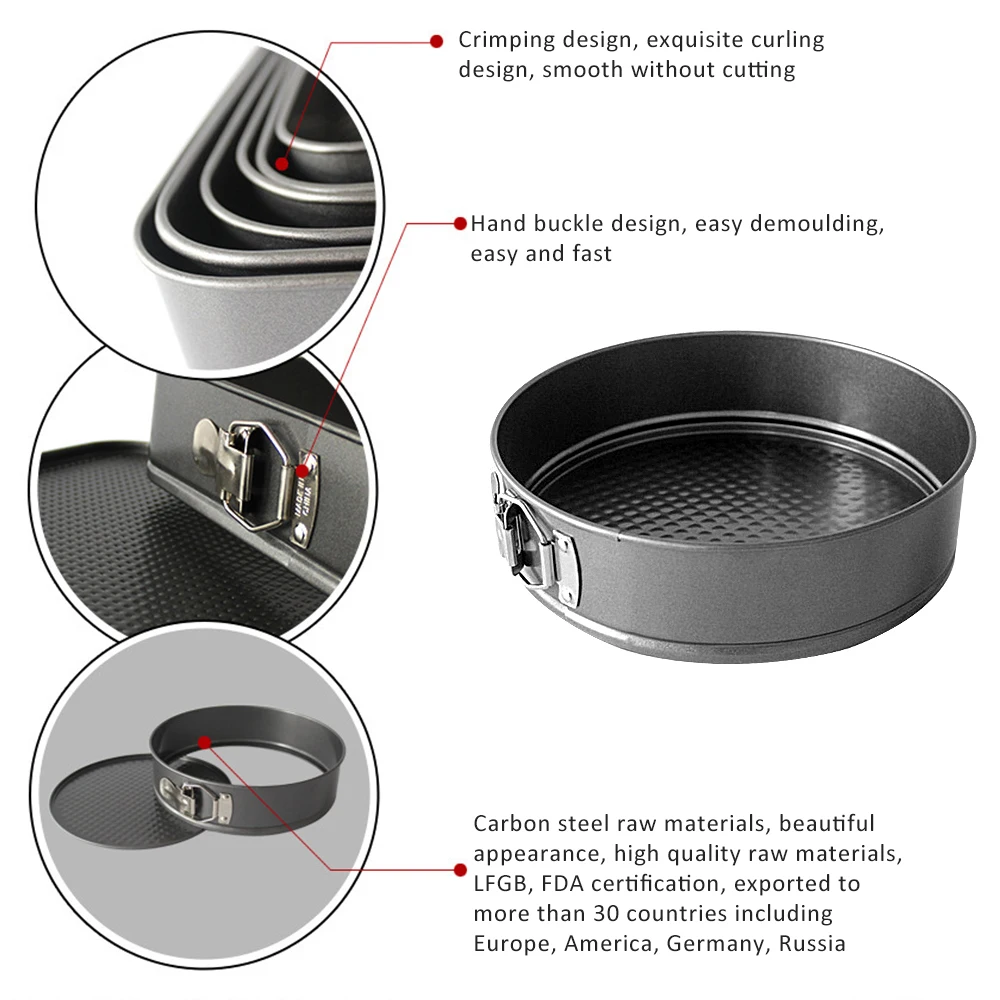 12/16/20/24CM Round Baking Mold Carbon Steel Baking Inser Bulge Non-stick Cake Live Bottom Pull Buckle Detachable Tray Cake Tool
12/16/20/24CM Round Baking Mold Carbon Steel Baking Inser Bulge Non-stick Cake Live Bottom Pull Buckle Detachable Tray Cake Tool