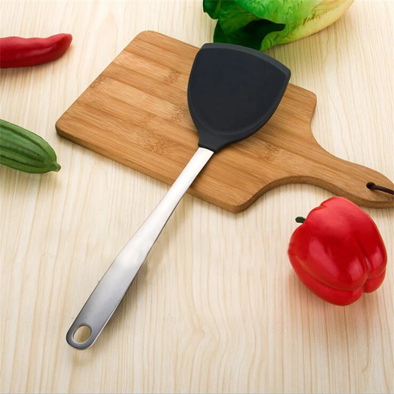 Silicone Kitchenware Heat Resistant Cookware Spatula Shovel Soup Spoon With Stainless Steel Handle Non-stick Kitchen Accessorie
Silicone Kitchenware Heat Resistant Cookware Spatula Shovel Soup Spoon With Stainless Steel Handle Non-stick Kitchen Accessorie