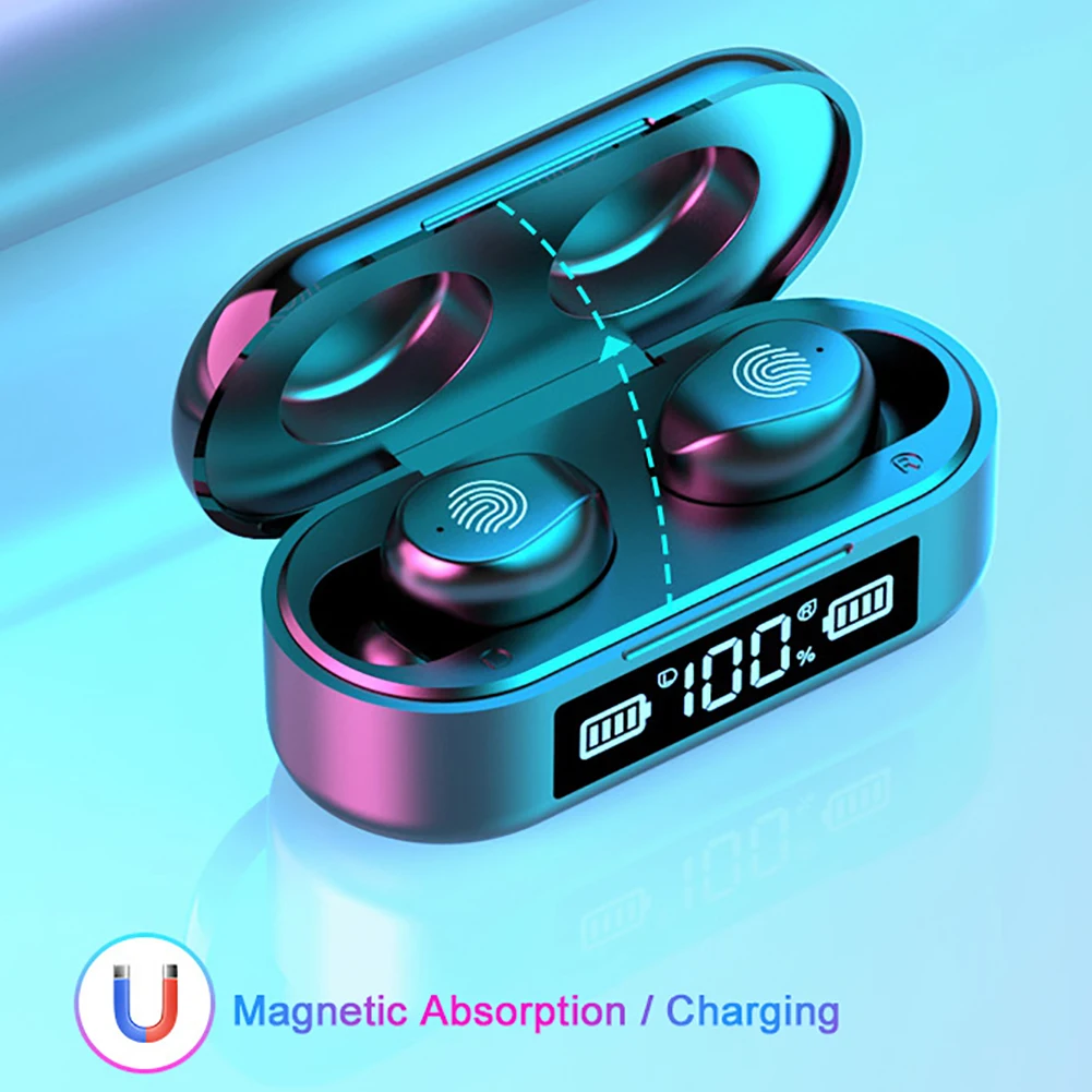 Wireless Bluetooth 5.0 Earphones LED Digital Display Touch Control HIFI Sounds Handsfree Sports Earbuds Noise Reduction Earpiece 
Wireless Bluetooth 5.0 Earphones LED Digital Display Touch Control HIFI Sounds Handsfree Sports Earbuds Noise Reduction Earpiece