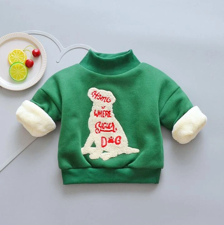 CUTEMOON/свитер для маленьких мальчиков Зимняя плотная флисовая бархатная верхняя