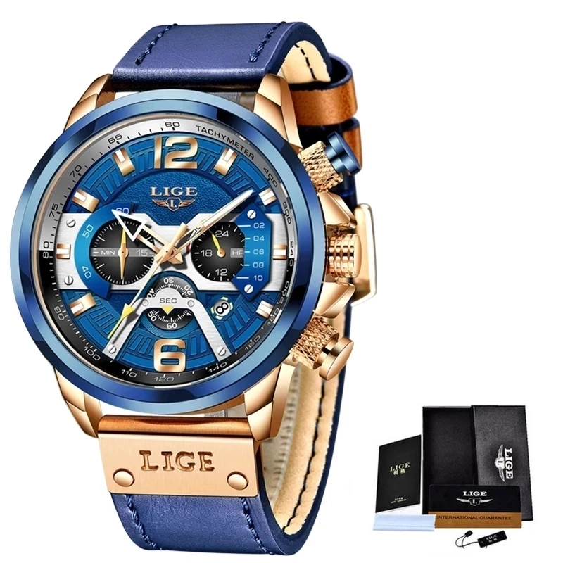 2021 New Mens Watches LIGE Top Brand Leather Chronograph Waterproof Sport Automatic Date Quartz Watch For Men Relogio Masculino
2021 New Mens Watches LIGE Top Brand Leather Chronograph Waterproof Sport Automatic Date Quartz Watch For Men Relogio Masculino