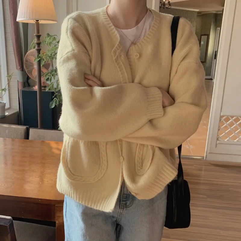 Women Casual Knitted Cardigans New Arrival 2021 Autumn Korean Style O-neck All-match Loose Female Long Sleeve Sweaters W590
Women Casual Knitted Cardigans New Arrival 2021 Autumn Korean Style O-neck All-match Loose Female Long Sleeve Sweaters W590