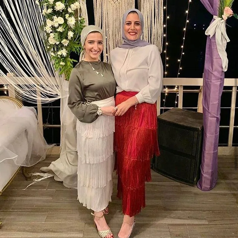 Women High Waist Skirts Solid Irregular Fringed Lady Long Skirt Tassel Elastic Casual African Modest Elegant Retro Jupes Falads
Women High Waist Skirts Solid Irregular Fringed Lady Long Skirt Tassel Elastic Casual African Modest Elegant Retro Jupes Falads