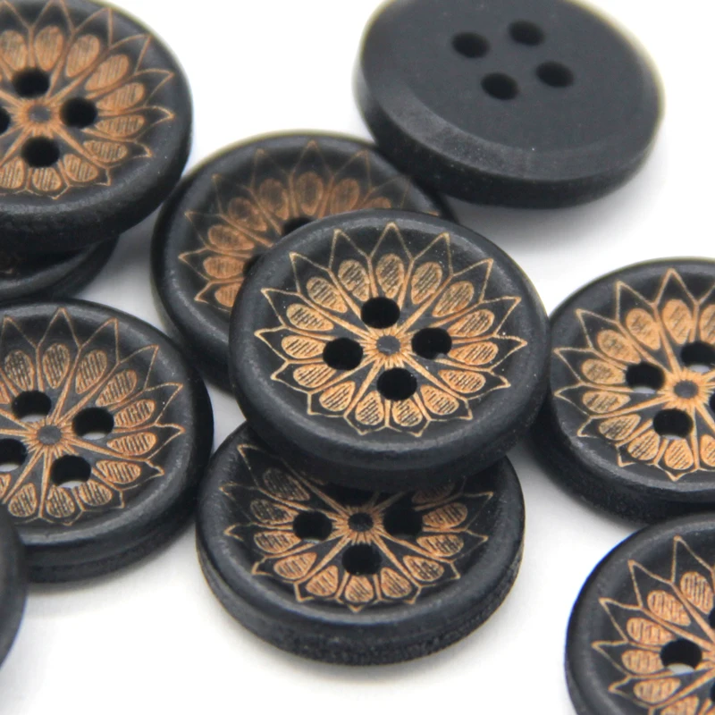 18mm Flower Carved Natural Black Wooden Buttons For Clothing Kids Coat DIY Crafts Windbreaker Sewing Decorations Wholesale
18mm Flower Carved Natural Black Wooden Buttons For Clothing Kids Coat DIY Crafts Windbreaker Sewing Decorations Wholesale