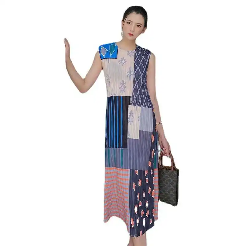 LANMREM Stitching Color Dress For Women Summer Loose Printing Ladies Patchwork Sleeveless Fashion Medium Long Dresses 2D3968
LANMREM Stitching Color Dress For Women Summer Loose Printing Ladies Patchwork Sleeveless Fashion Medium Long Dresses 2D3968