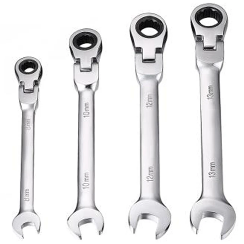 4 Pcs 8 10 12 13 Mm Flexible Reversible Head Combination Ratchet Wrench Universal Keys Hand Tool Set Car Tools For Auto Repair
4 Pcs 8 10 12 13 Mm Flexible Reversible Head Combination Ratchet Wrench Universal Keys Hand Tool Set Car Tools For Auto Repair