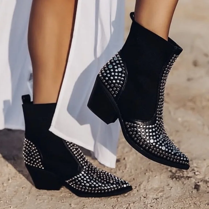 Women's Cool Rivet Ankle Boots Women's Boots Ladies Fashion Pointed Toe High Heels Fall Women's Shoes
Women's Cool Rivet Ankle Boots Women's Boots Ladies Fashion Pointed Toe High Heels Fall Women's Shoes