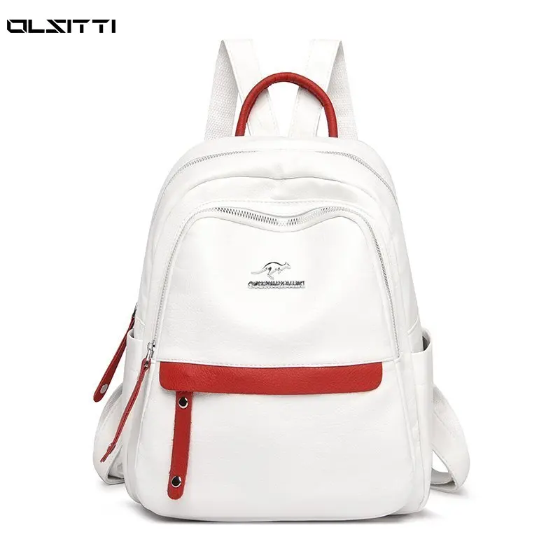High Quality Solid Color Pu Waterproof Leather Casual Backpacks for Women 2021 Luxury Women's Bag Designer Zipper Backpack
High Quality Solid Color Pu Waterproof Leather Casual Backpacks for Women 2021 Luxury Women's Bag Designer Zipper Backpack