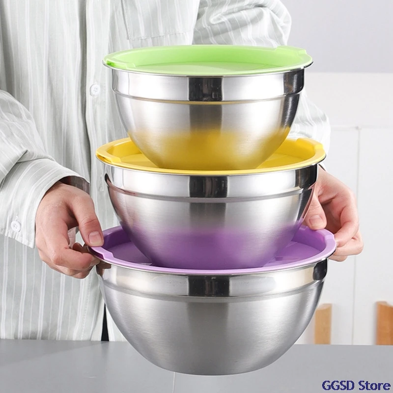 5pcs/set Stainless Steel Mixing Bowls Diameter 18-26cm Metal Nesting Bowls with Lids for Kitchen Food Mixing Stirring Tableware
5pcs/set Stainless Steel Mixing Bowls Diameter 18-26cm Metal Nesting Bowls with Lids for Kitchen Food Mixing Stirring Tableware