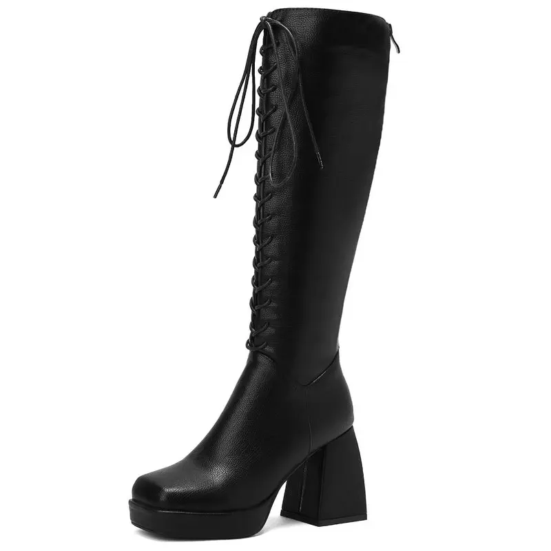 Fashion Thick high Heels ladies boots Platform Women Knee-High Boots square Toe Autumn Winter party wedding Shoes Woman
Fashion Thick high Heels ladies boots Platform Women Knee-High Boots square Toe Autumn Winter party wedding Shoes Woman