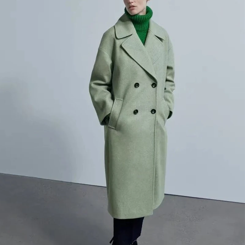 WXWT Women Solid Loose Long Wool Coat Long Sleeve Chic Outerwear Ladies High Street Fashion Overcoat XX8382
WXWT Women Solid Loose Long Wool Coat Long Sleeve Chic Outerwear Ladies High Street Fashion Overcoat XX8382