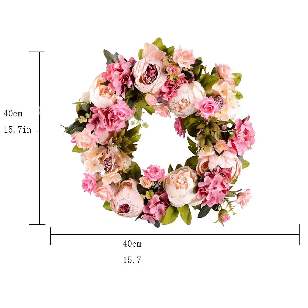 Artificial Flower Wreath Peony Door Wreath Spring Round Wreath For The Front Door, Wedding, Home Decor Party Decoration
Artificial Flower Wreath Peony Door Wreath Spring Round Wreath For The Front Door, Wedding, Home Decor Party Decoration