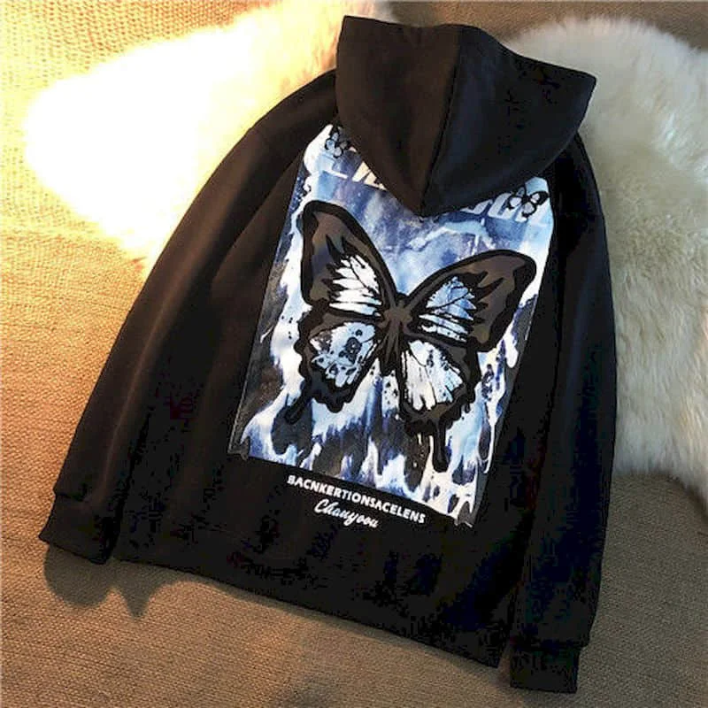 Hoodies men's Japanese flower butterfly print sweatshirt plus velvet thickening trend student autumn winter hooded couple wear
Hoodies men's Japanese flower butterfly print sweatshirt plus velvet thickening trend student autumn winter hooded couple wear