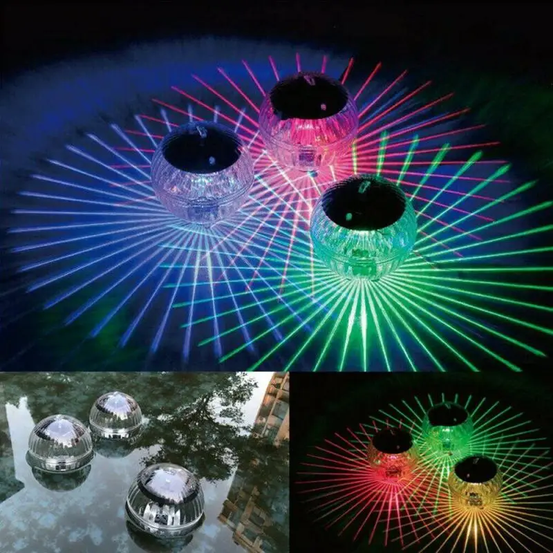 1 шт. подводный светильник бассейн светодиодный на солнечных батареях 7 цветов RGB