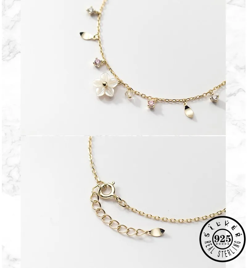 925 Sterling Silver Sweet White Flower Shape Statement Gold Color Plated Chain Zircon Bracelets for Women
925 Sterling Silver Sweet White Flower Shape Statement Gold Color Plated Chain Zircon Bracelets for Women