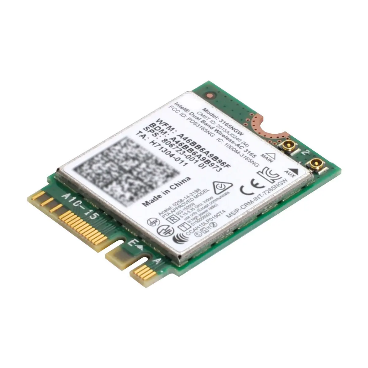 Xiwai M.2 NGFF WLAN Card +BT 4.0 Network Adapter Dual Band Wireless 2.4G 5Ghz 433Mbps 3165AC NGFF 802.11AC WiFi 3165NGW
Xiwai M.2 NGFF WLAN Card +BT 4.0 Network Adapter Dual Band Wireless 2.4G 5Ghz 433Mbps 3165AC NGFF 802.11AC WiFi 3165NGW