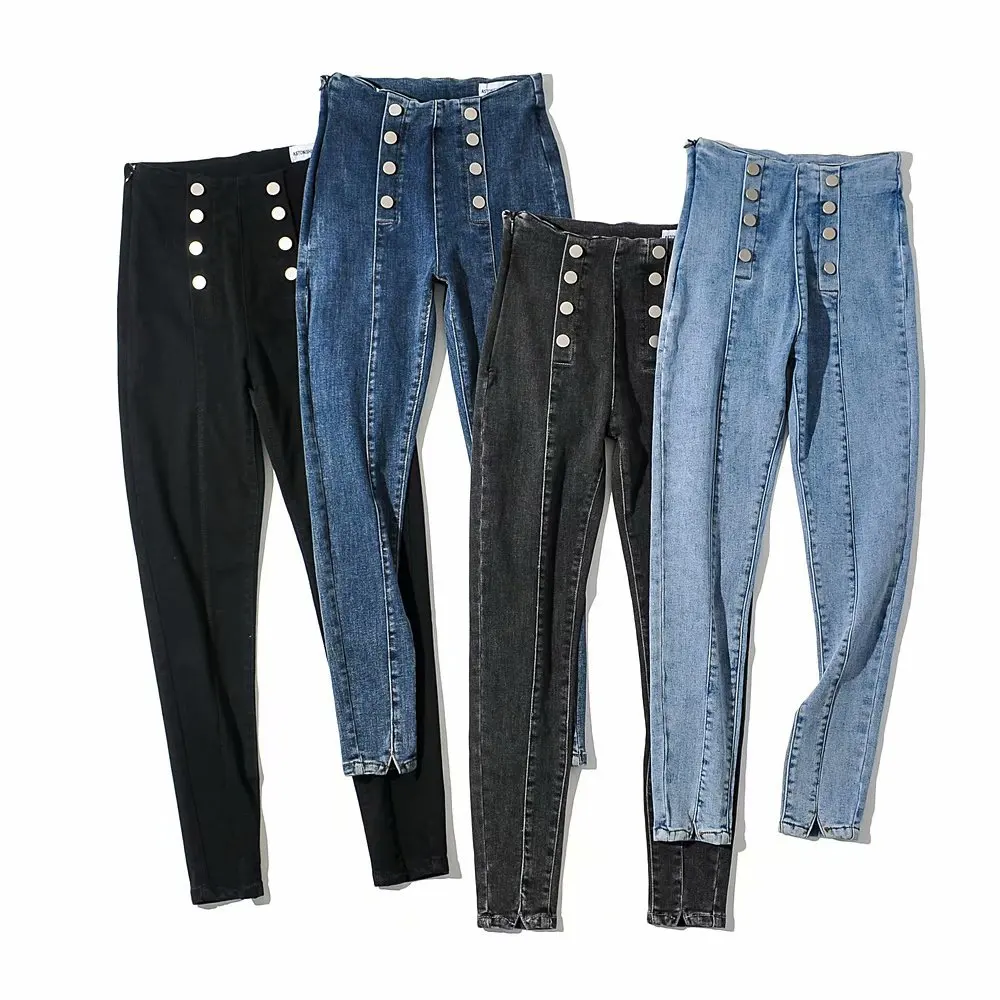 High Waist Double Breasted Elastic All-match Pencil Jeans Korean Fashion Chic Grande Taille Denim Trousers Streetwear Long Pants
High Waist Double Breasted Elastic All-match Pencil Jeans Korean Fashion Chic Grande Taille Denim Trousers Streetwear Long Pants