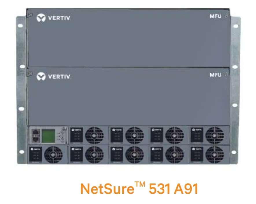 Emerson/Vertiv Netsure 531A91-S1 Telecom Power Supply System Equip with Rectifier R48-2000E3
Emerson/Vertiv Netsure 531A91-S1 Telecom Power Supply System Equip with Rectifier R48-2000E3