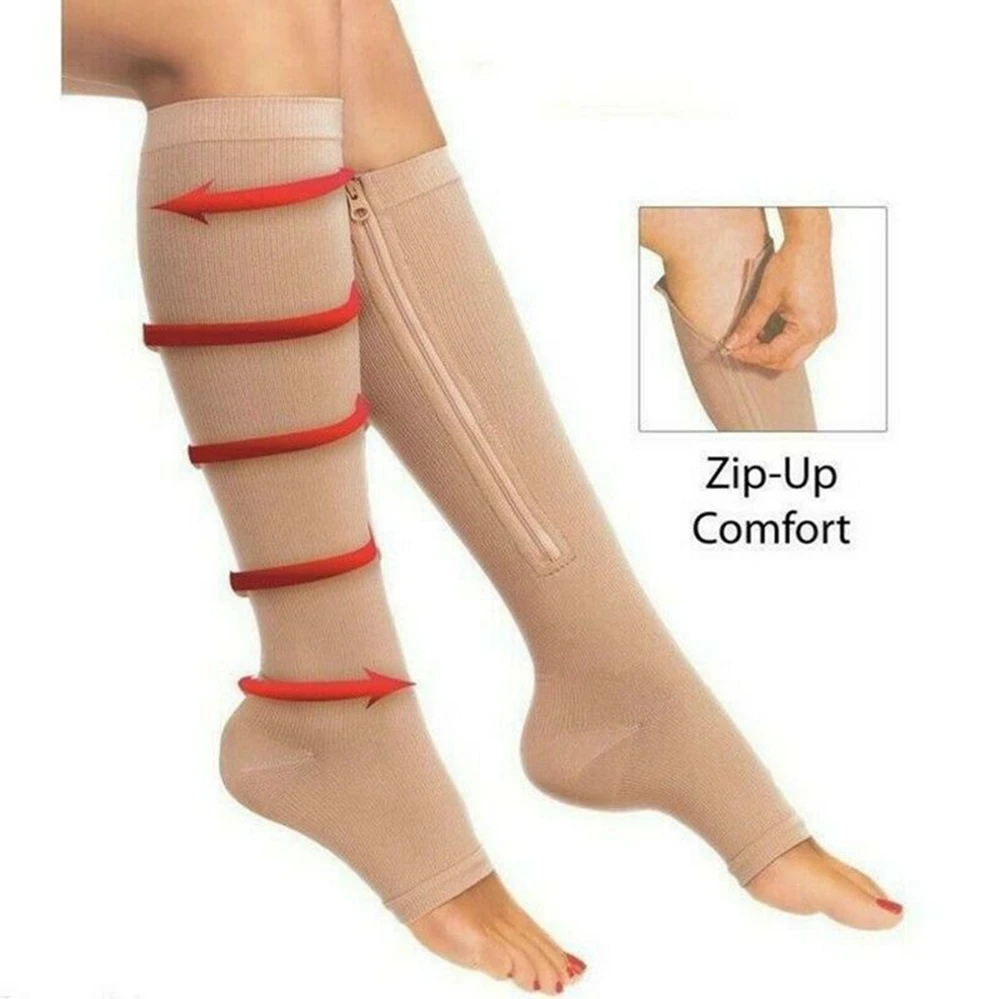 Stockings Pressure Compression (3 Pairs) Varicose Vein Unisex Thigh High Sport Support Stretch Stocking Zipper Adjustable Nylon
Stockings Pressure Compression (3 Pairs) Varicose Vein Unisex Thigh High Sport Support Stretch Stocking Zipper Adjustable Nylon