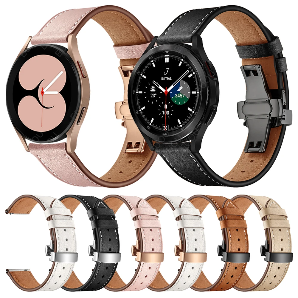Ремешок кожаный с застежкой-бабочкой для Samsung Galaxy Watch 4 44 мм 40 мм/Galaxy Watch 4 classic 42 мм 46 мм/Active 2
Ремешок кожаный с застежкой-бабочкой для Samsung Galaxy Watch 4 44 мм 40 мм/Galaxy Watch 4 classic 42 мм 46 мм/Active 2