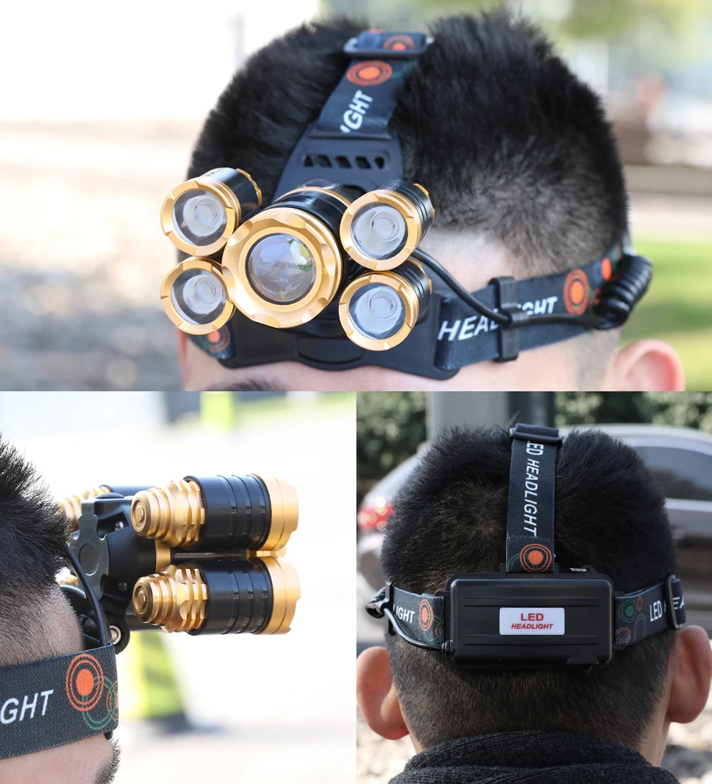 Headlamp Rechargeable Head Torch 4 Modes LED Work Headlight Waterproof Flashilght Torch for Camping,Running,Hiking,Fishing 
Headlamp Rechargeable Head Torch 4 Modes LED Work Headlight Waterproof Flashilght Torch for Camping,Running,Hiking,Fishing