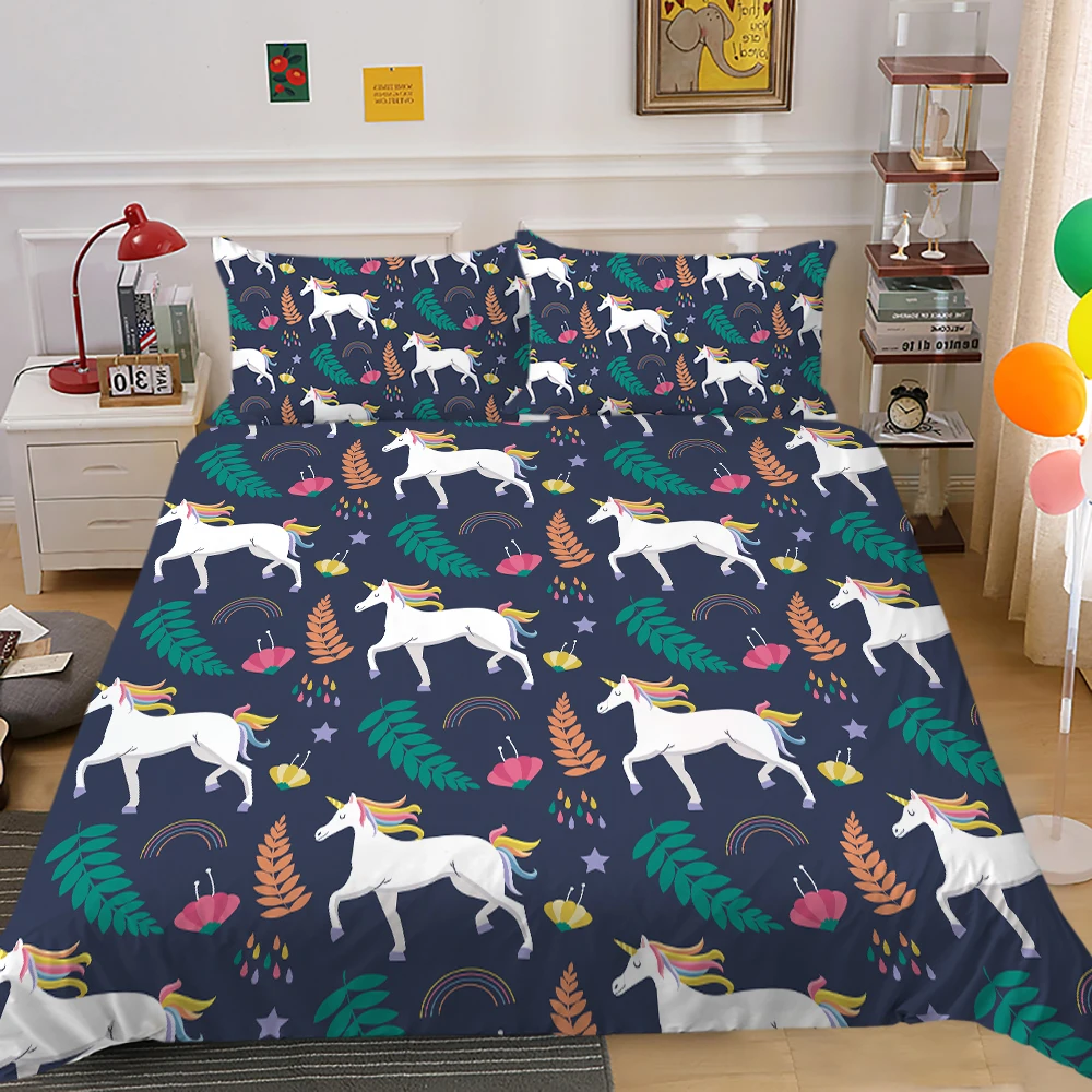Unicorn Bedding Set Girls Cute Colorful Duvet Cover Pillow Case Kid Room Birthday Gift Bedclothes 2/3PCS
Unicorn Bedding Set Girls Cute Colorful Duvet Cover Pillow Case Kid Room Birthday Gift Bedclothes 2/3PCS