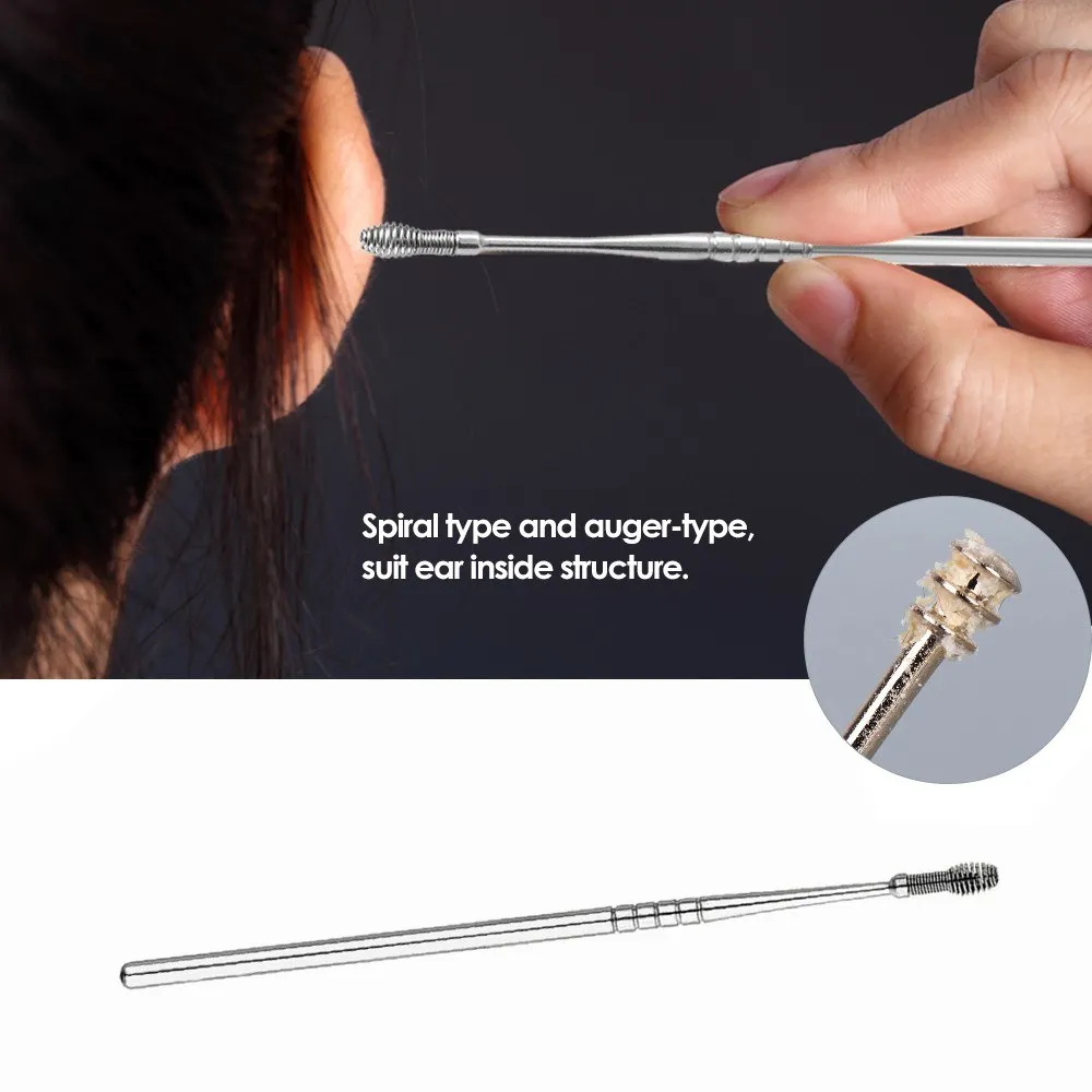 Ear Pick Digging Ear Spoon Earwax Curette Remover Cleaner Ear Stainless Steel Spiral Earpick Cleaning Tool
Ear Pick Digging Ear Spoon Earwax Curette Remover Cleaner Ear Stainless Steel Spiral Earpick Cleaning Tool