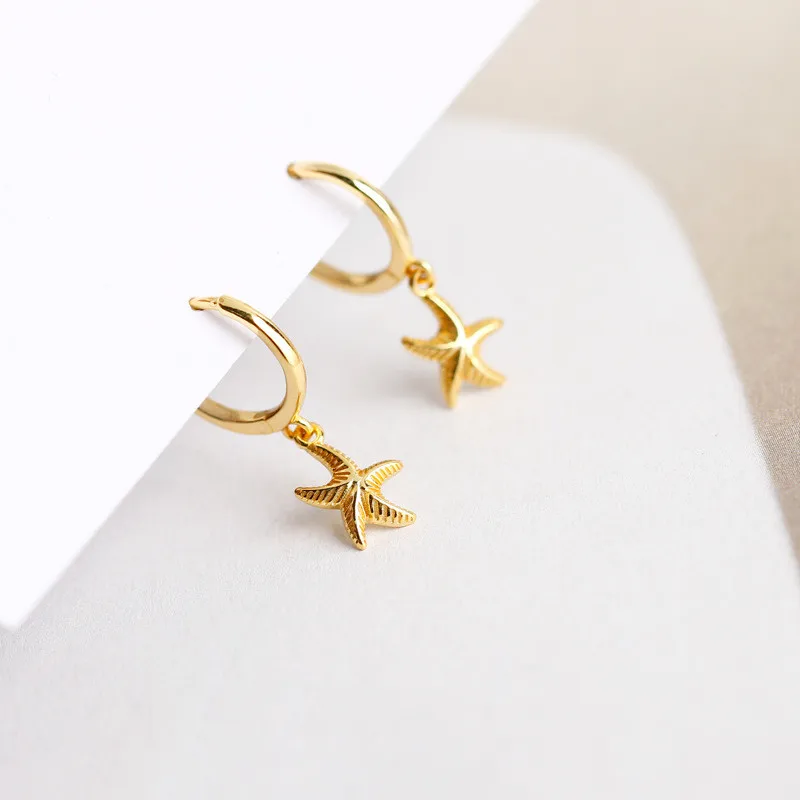Silver Gold Color Hoop Earrings Seastar Starfish Gold Earrings Small Cute Fashion Ear Jewelry for Women Dainty Earrings
Silver Gold Color Hoop Earrings Seastar Starfish Gold Earrings Small Cute Fashion Ear Jewelry for Women Dainty Earrings