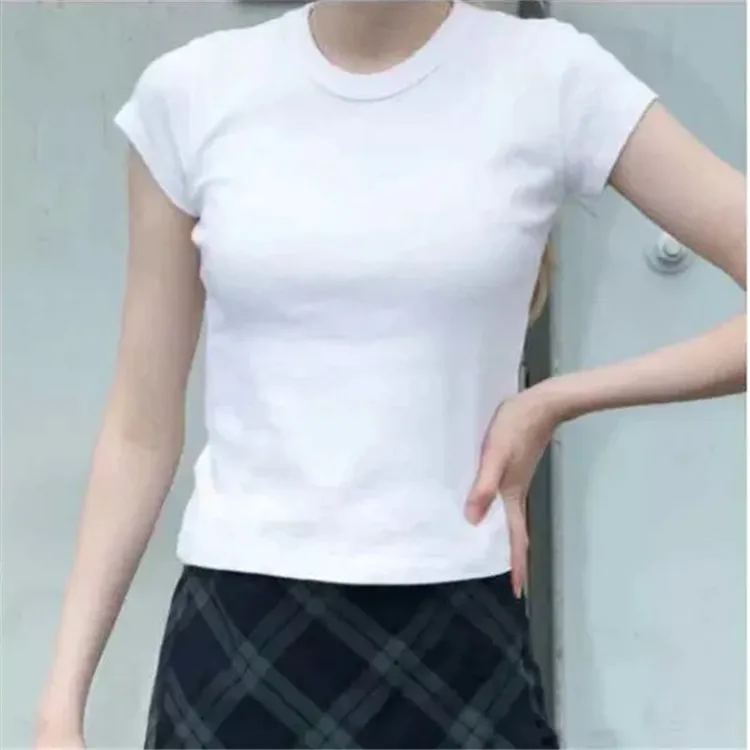 Women O-neck T-shirt Solid Color Short Sleeve Summer Casual White Elegant Tshirts All-match Lady Streetwear Basic Type Sweet Top
Women O-neck T-shirt Solid Color Short Sleeve Summer Casual White Elegant Tshirts All-match Lady Streetwear Basic Type Sweet Top