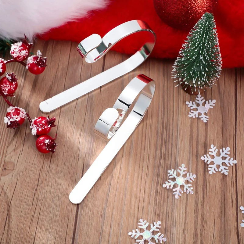8Pcs Christmas Stocking Holders Hooks Fireplace Mantel Hangers Metal Hanging Hanger Clips for Christmas Party Silvery
8Pcs Christmas Stocking Holders Hooks Fireplace Mantel Hangers Metal Hanging Hanger Clips for Christmas Party Silvery