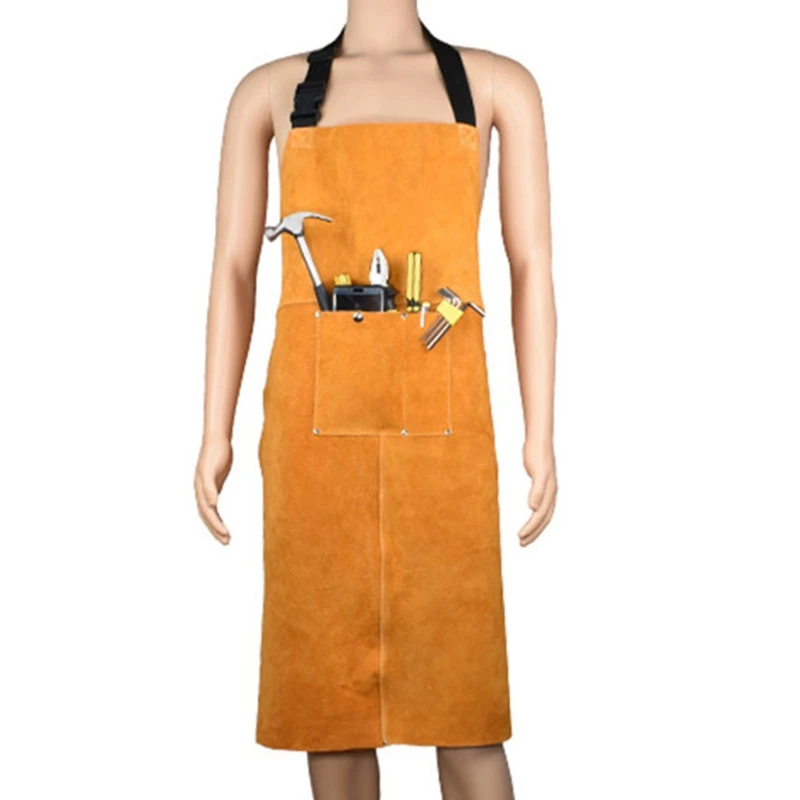 Leather Welding Apron Heat Flame-Resistant Heavy Duty Work Aprons with 2 Pockets
Leather Welding Apron Heat Flame-Resistant Heavy Duty Work Aprons with 2 Pockets