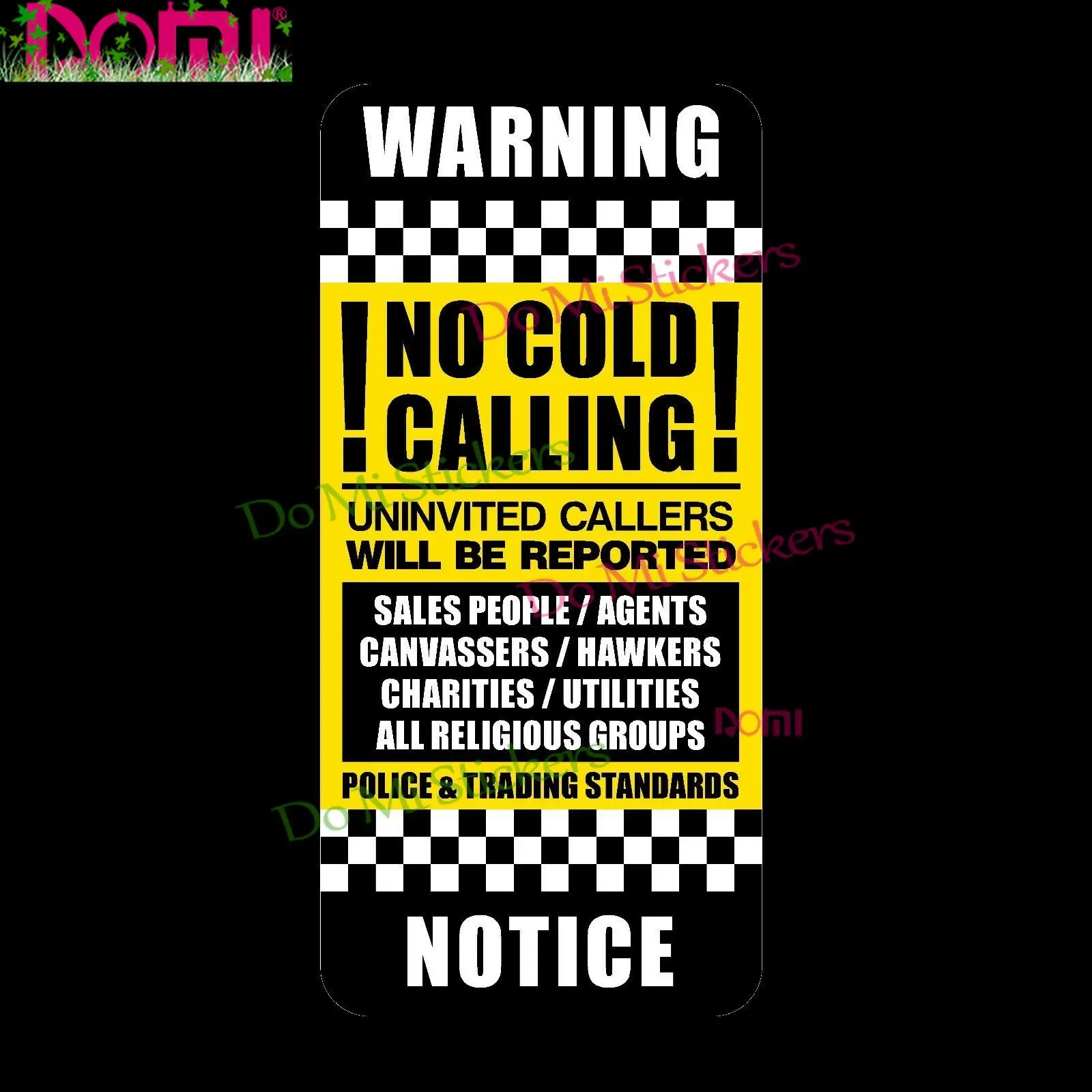 No Canvassers - No Cold Callers - Front Door Letter Box Sign Sticker Laptop Helmet Trunk Wall Vinyl Car Sticker Die-Cut
No Canvassers - No Cold Callers - Front Door Letter Box Sign Sticker Laptop Helmet Trunk Wall Vinyl Car Sticker Die-Cut